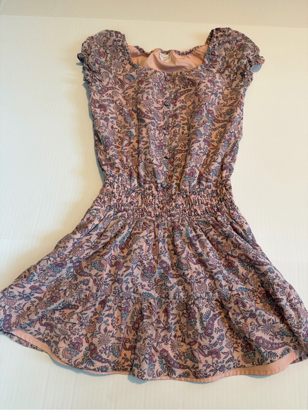 abercrombie kids Pink Floral Smocked Mini Dress